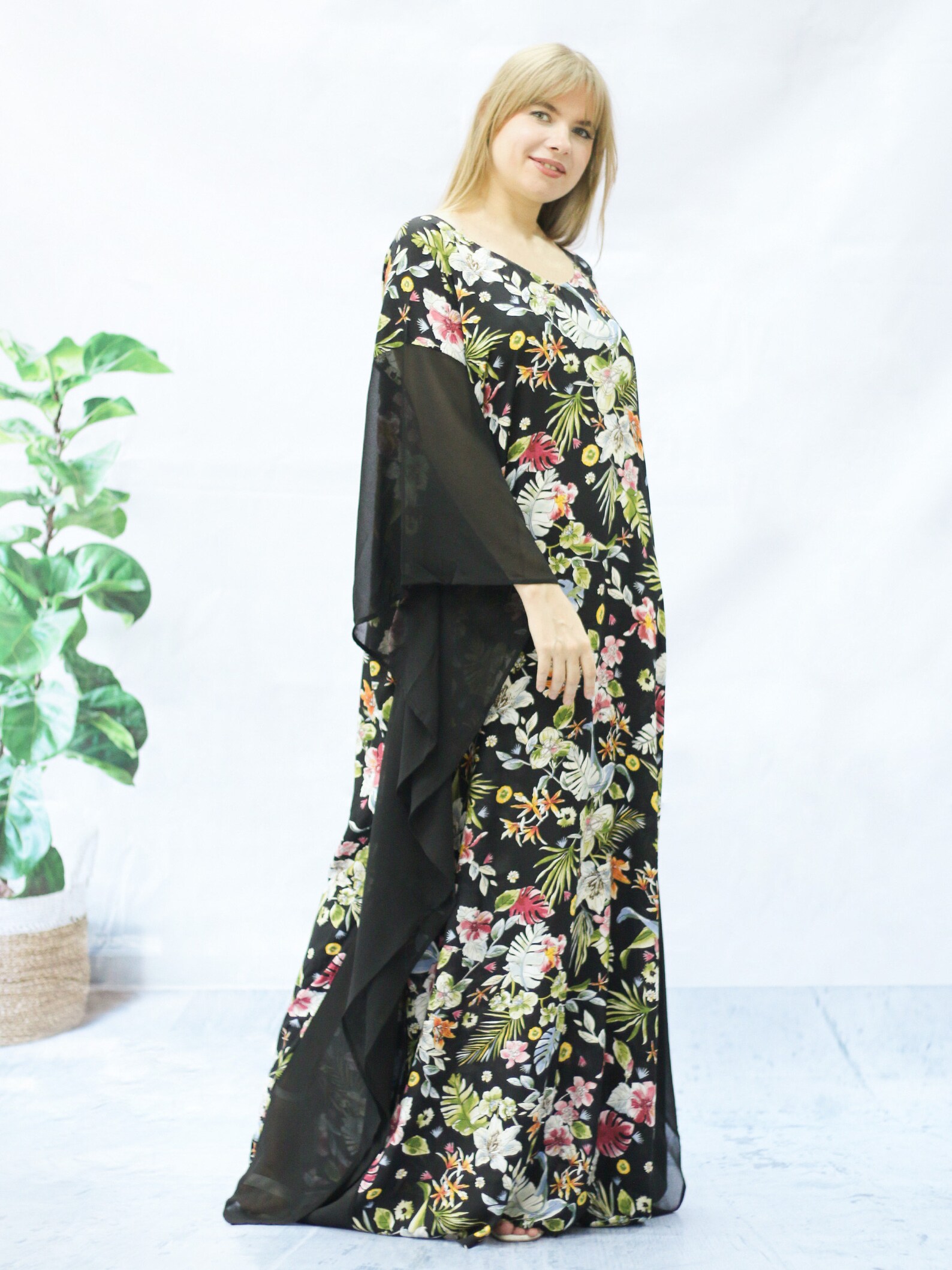 chiffon kaftans plus size