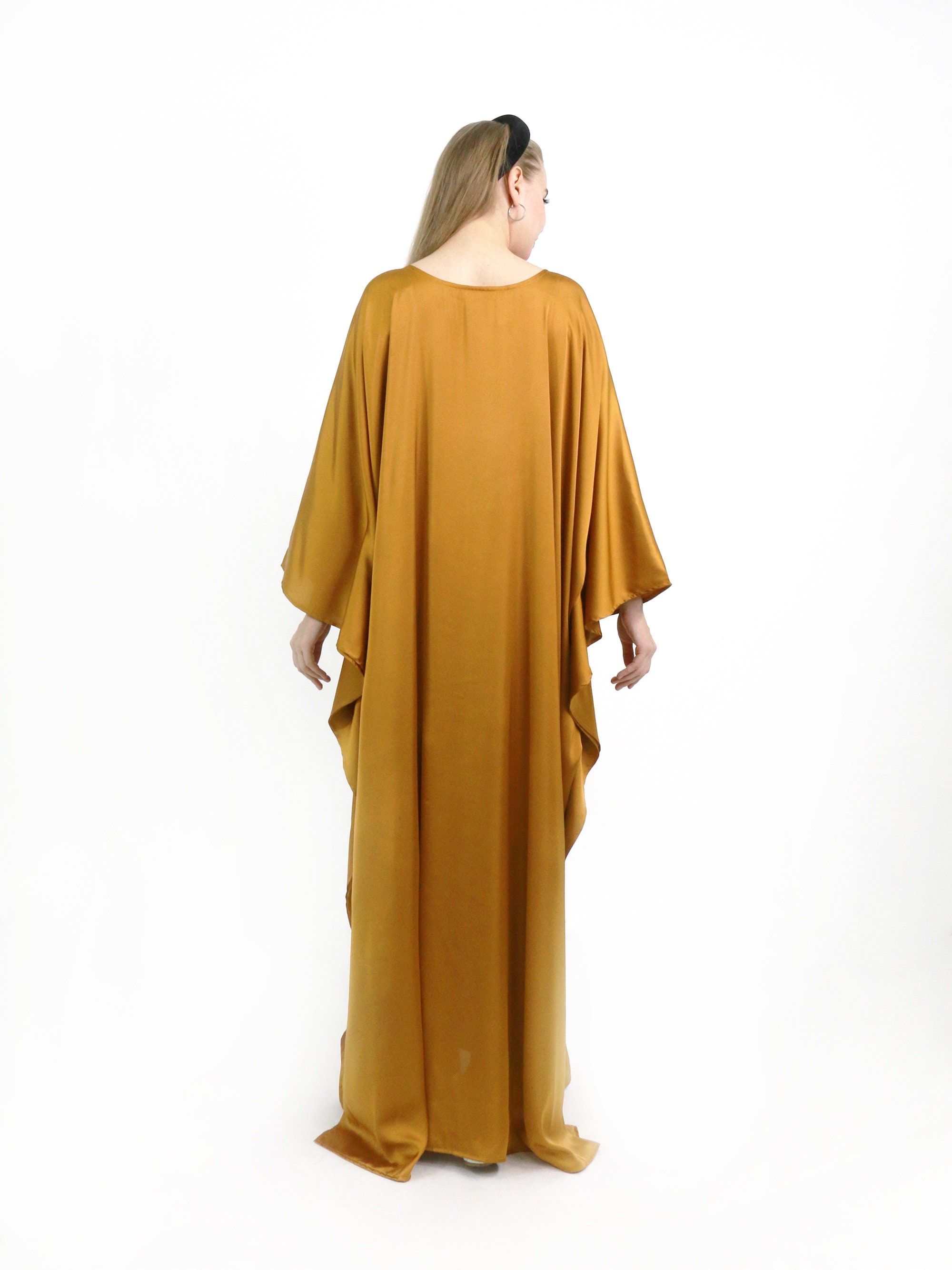 Gold Kaftan Wedding Dress Silk Kaftan Beach Silk Kaftan Etsy