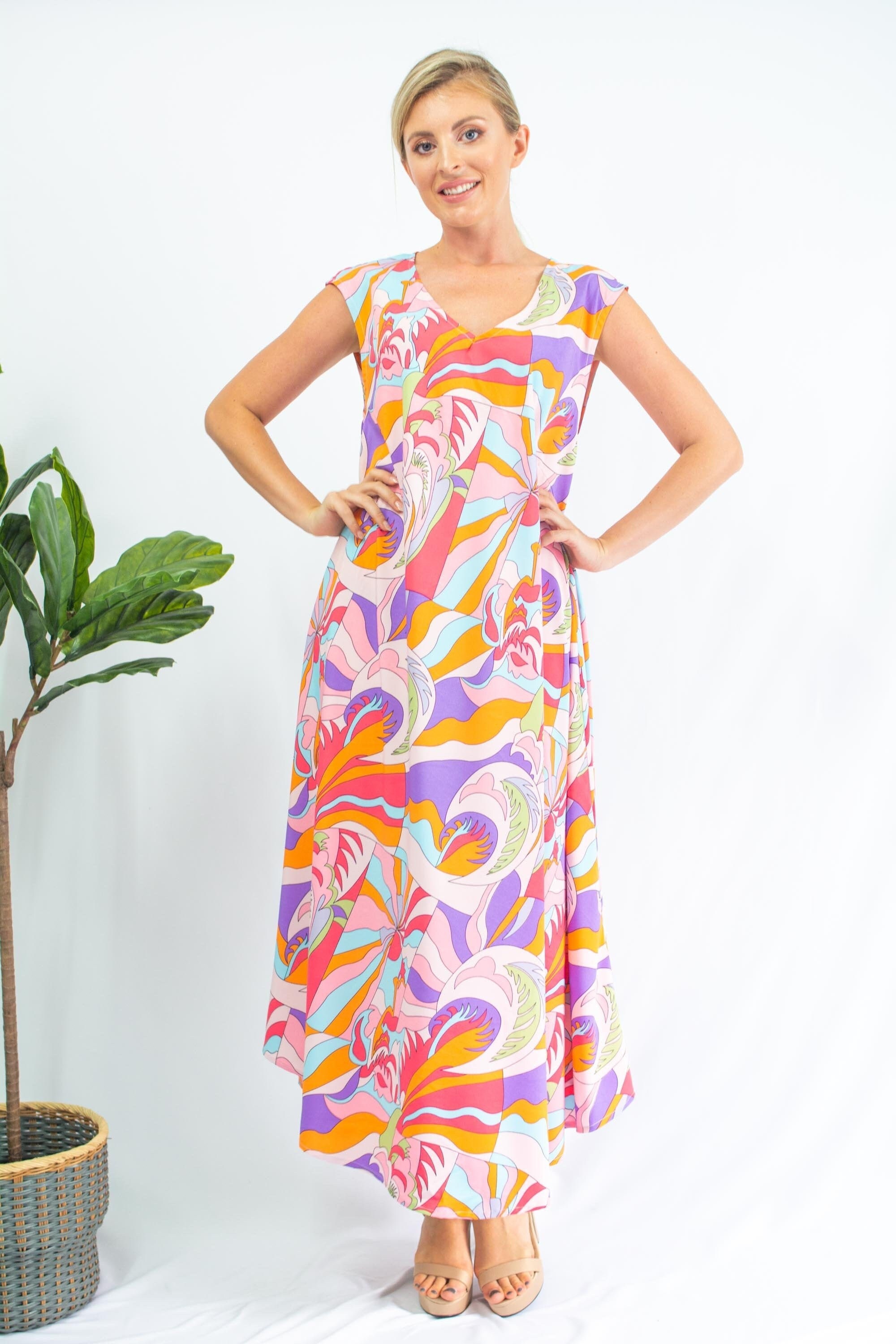 Fluid Shapes Pattern Shift Dress A Line Dress Plus Size for Etsy UK