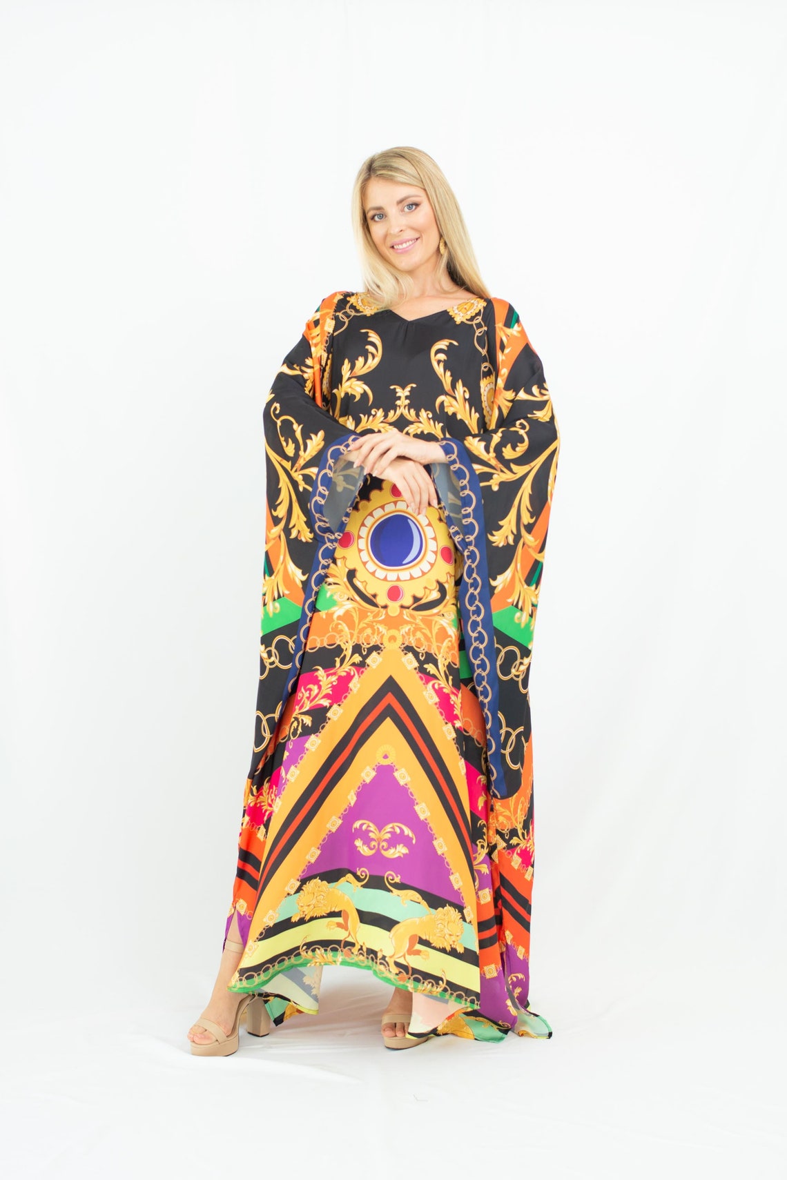 Silk Kaftan Caftan Silk Maxi Dress Luxury Kaftans Beachwear Etsy