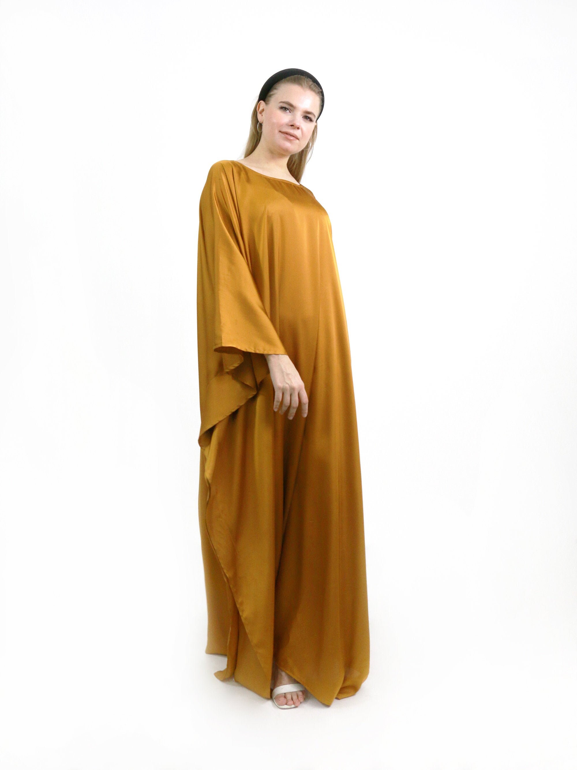 Gold Kaftan Wedding Dress Silk Kaftan Beach Silk Kaftan Etsy