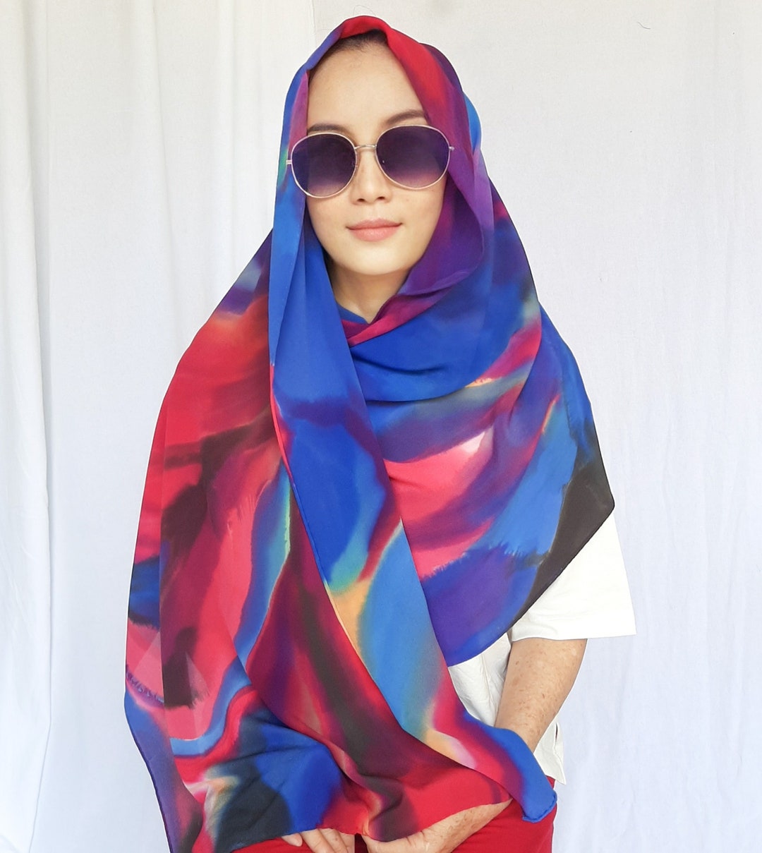 Long Silk Scarf Resort Wear Shawl for Kaftan Beach Wear Silk Etsy
