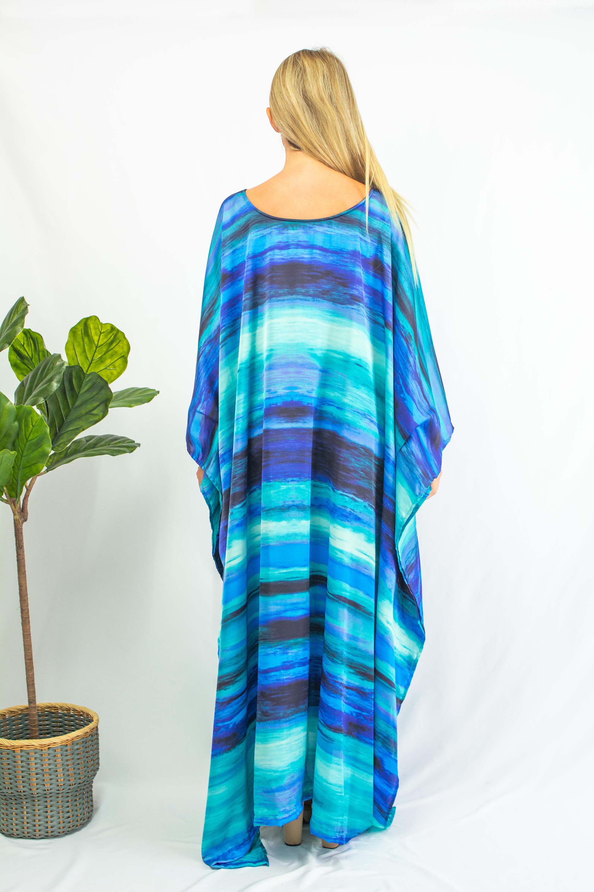 Summer Blue Silk Kaftan for Women Plus Size Silk Caftan Robe - Etsy