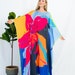 Silk Caftan Night Gown Silk Kaftan Maxi Dress Pink Silk Caftan Plus Size, Abstract Art Prints Kaftan for Women Beach Wear Kaftan Resort Wear
