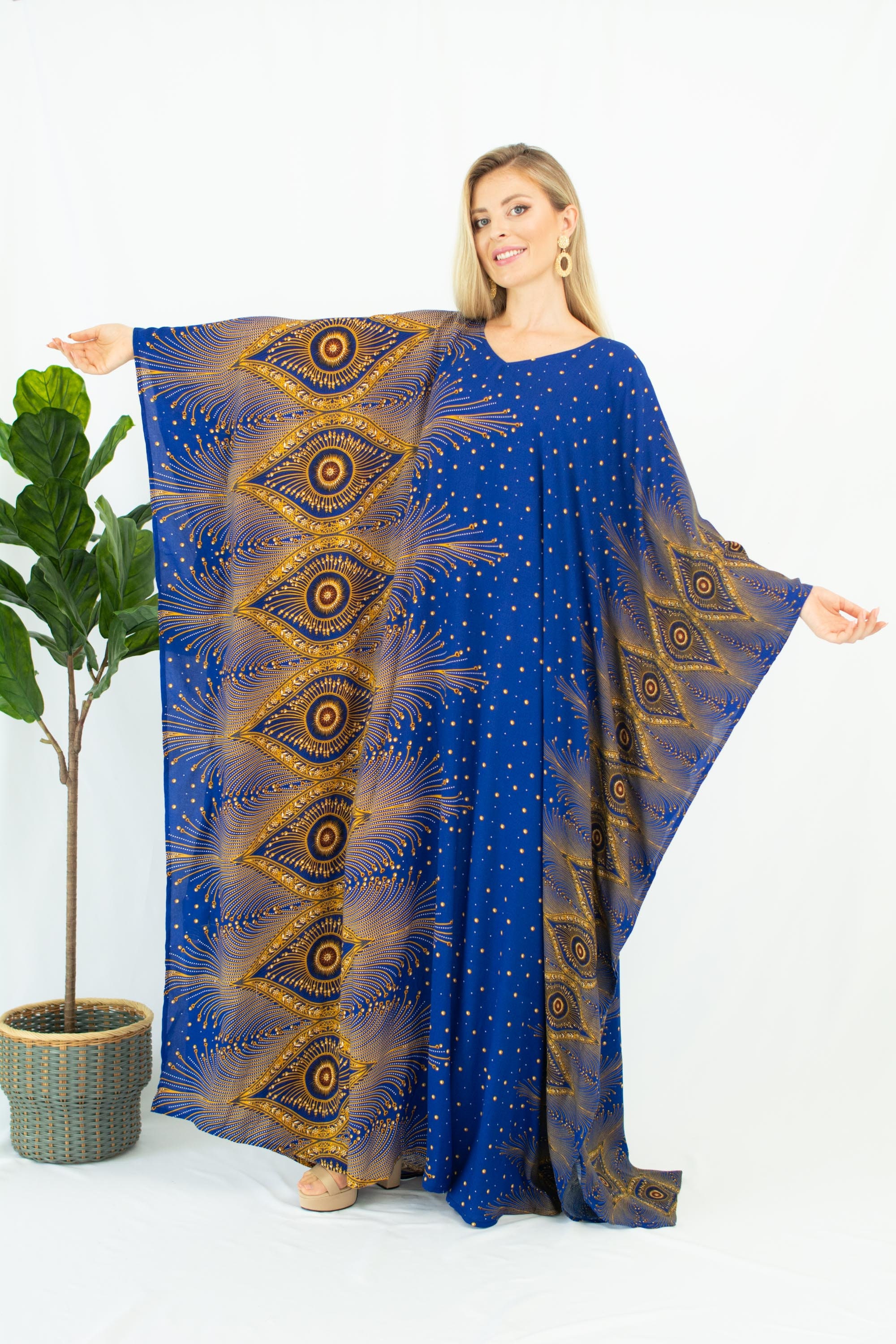 Moroccan Kaftan for Women Blue Caftans Plus Size Vintage | Etsy