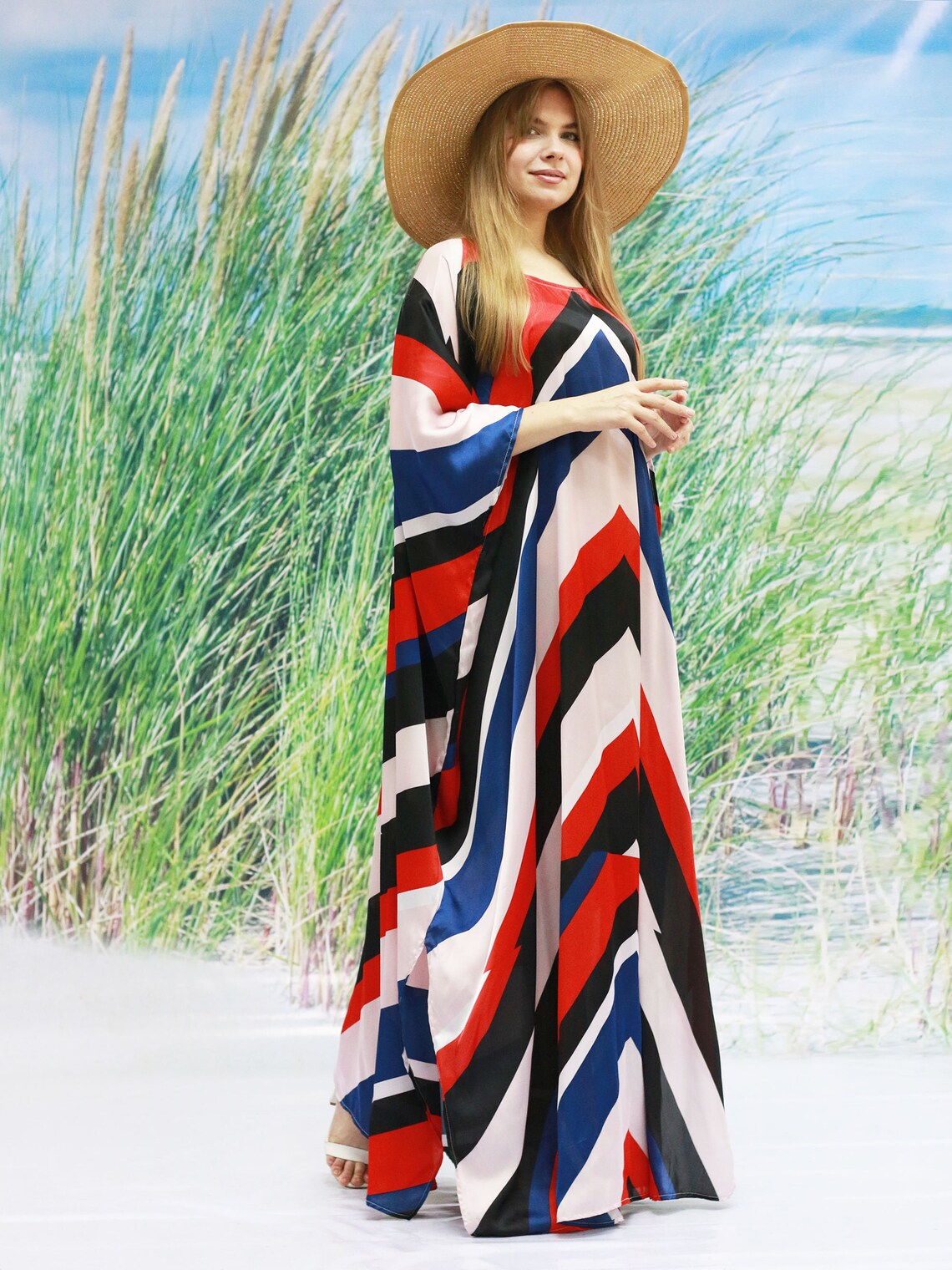 Red Silk Kaftan for Women Tall Kaftan Plus Size Summer Etsy