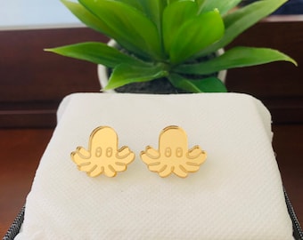 Handgemachte Acryl Laser geschnitten kleine süße Oktopus Ohrringe