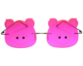 Niedliche Funky Pinke Sonnenbrille im Piggy Stil