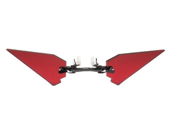 Spitze, Dreieckige Rote Pince-Nez Brille