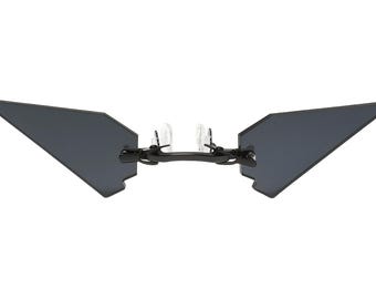 Spitze Dreieck Schwarze Pince-Nez Brille