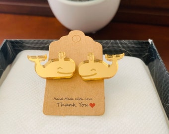 Handgemachte Acryl niedlichen Wal Ohrringe