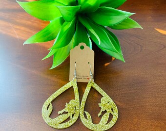 Handgemachte glitzerte Acryl Laser geschnitten Meerjungfrau Tropfen geringes Gewicht Ohrringe