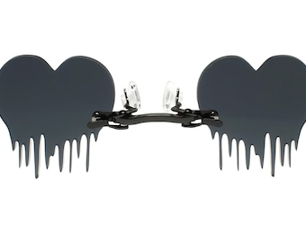 Tropfender geschmolzener Herz-Form-schwarzer Pince-Nez-Gläser