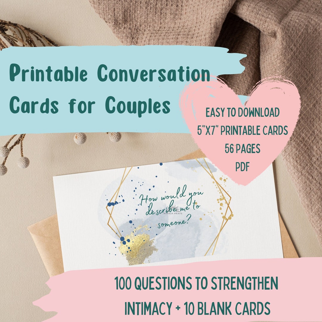 100 Printable Couples Conversation Cards, Conversation Starters ...