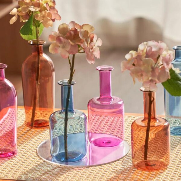 Colored Glass Vases Etsy