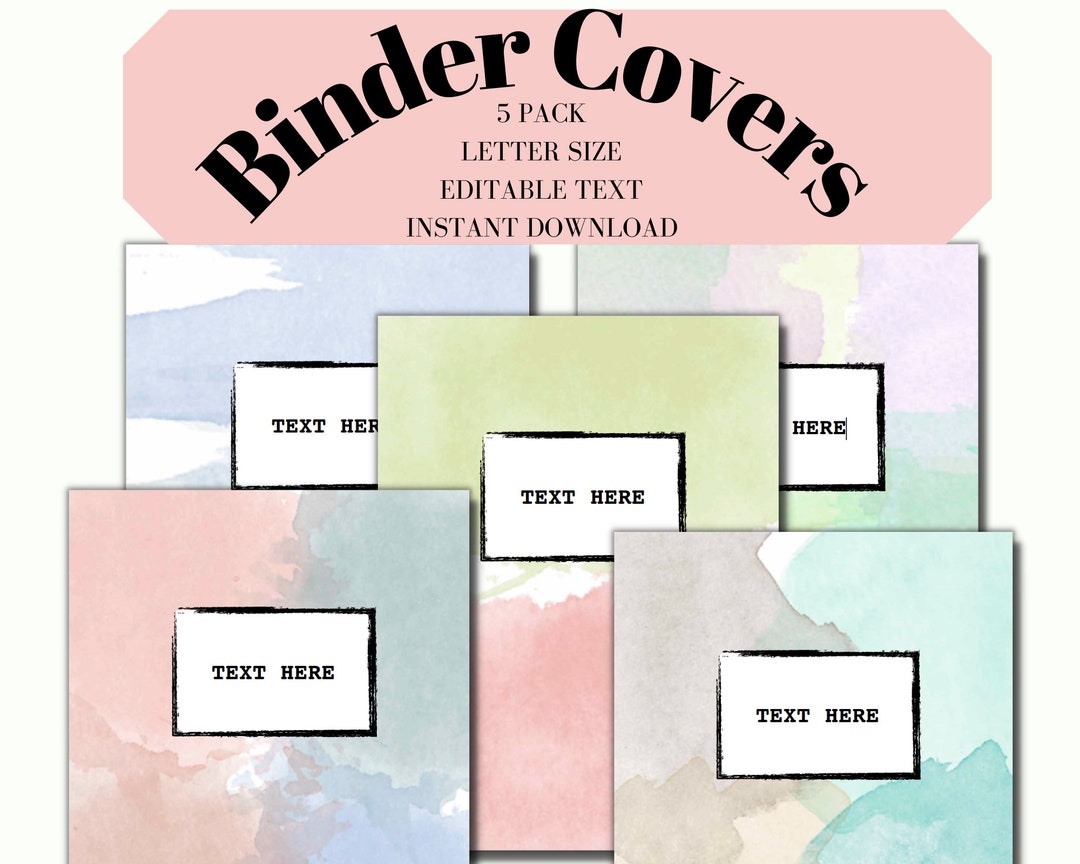 Binder Cover Printable Binder Inserts - Etsy
