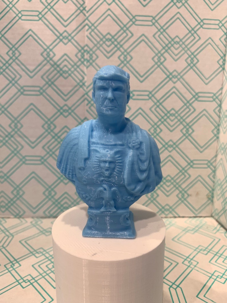 President Donald Trump Bust 3D Printed Light Blue