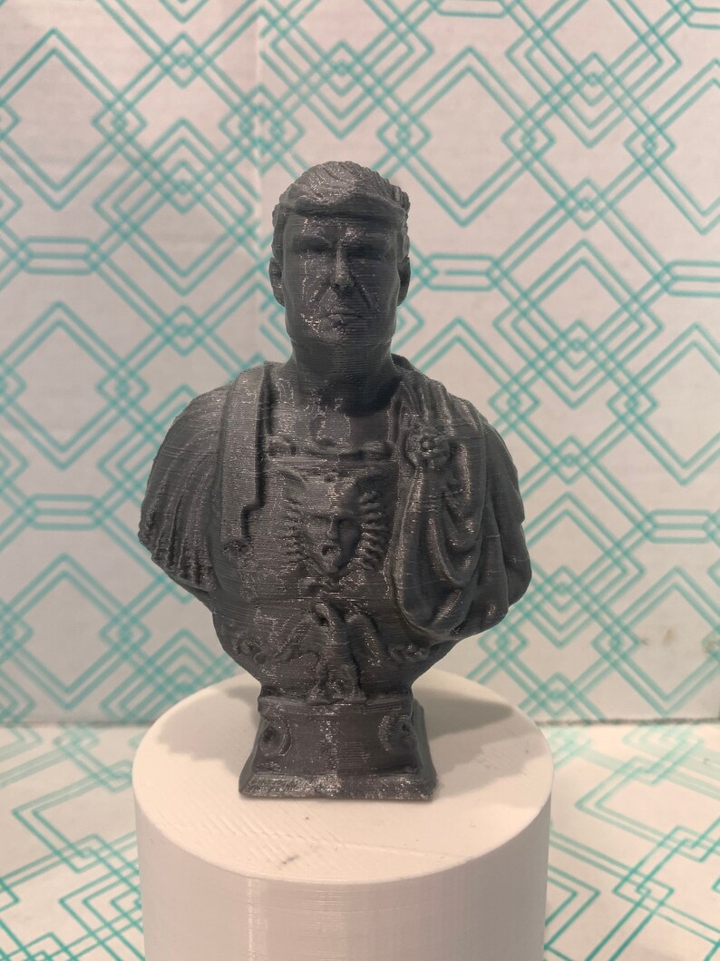 President Donald Trump Bust 3D Printed Gray