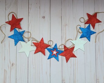 7ft 4th of July Star garland