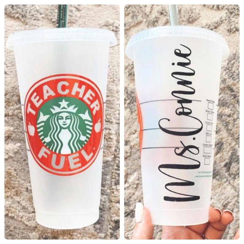Custom Starbucks teacher fuel cup Teacher gift for Christmas Etsy