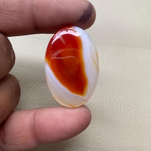 Orange Banded Agate Cabochons Orange banded Agate Gemstone Orange banded Agate Loose Semiprecious Jewelry Making Size 36X24X5 MM Approx 91Ct