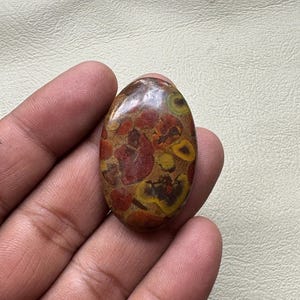 Natural Fruit Jasper Cabochon, Beautiful Fruit Jasper, Loose Stone, Semi Precious Stone, Size 40x27x6 MM Approx Oval Shape Gemstone 62 Ct&#39;s