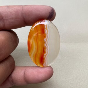 Orange Banded Agate Cabochons Orange banded Agate Gemstone Orange banded Agate Loose Semiprecious Jewelry Making Size 41X28X6MM Approx 136Ct