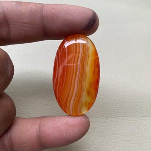 Natural Agate Cabochons Orange banded Agate Gemstone Orange banded Agate Loose Semiprecious Jewelry Making Size 42X24X6 MM Approx