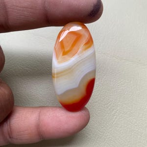 Orange Banded Agate Cabochons Orange banded Agate Gemstone Orange banded Agate Loose Semiprecious Jewelry Making Size 43X21X5 MM Approx