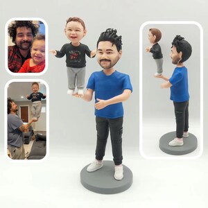 Custom bobbleheads, Custom 3D statues,personalized father and son bobbleheads, bobbleheads Family Anniversary Gifts,birthday gift bobblehead