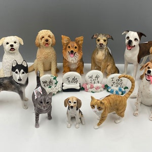 Perro personalizado, CakeTopper de mascota, cumpleaños de mascotas, caketopper de gato, mascota de aniversario, figuras de perros, cumpleaños de perros, topper de pastel de boda