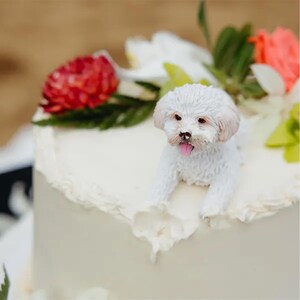 Adornos para tartas de bodas de perros personalizados, cumpleaños de mascotas, adornos para tartas de mascotas, adornos para tartas de gatos, mascotas de aniversario, estatuas de perros, regalos para amantes de los perros