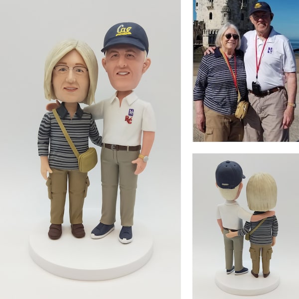 Customised parent bobblehead, 50th anniversary gift for parents, customised couple bobblehead, Valentine's Day anniversary gift for couples