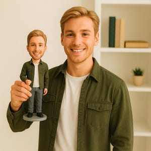 Custom bobbleheads figurines, Handmade Clay 3D statue,Unique Birthday Gifts for Men,Anniversary gift