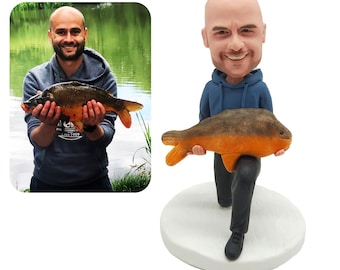 Custom Fishing bobbleheads, Custom Fisherman 3D Statues, Fishing Commemorative Prizes, Custom Fishing Gifts, Fishing Enthusiast figures Gift