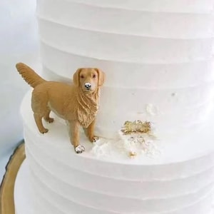 Personalised Dog Birthday Wedding Cake Topper, Dog Birthday Statue, Dog Death Memorial, Cat Birthday Topper, Pet Birthday Memorial