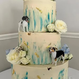 Custom dog cake toppers, pet wedding figurines, personalized memorial dog gifts, pet parties, dog birthdays, cat figurines