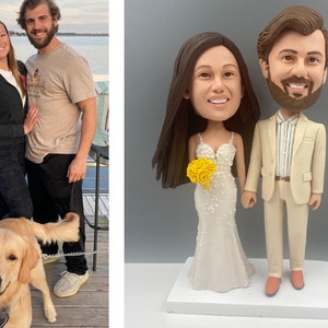 Wedding cake topper wedding topper bobble head Custom cake toppers for wedding keepsake wedding figurine Personalized wedding gift