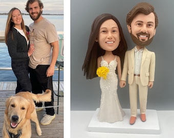 Wedding cake topper wedding topper bobble head Custom cake toppers for wedding keepsake wedding figurine Personalized wedding gift