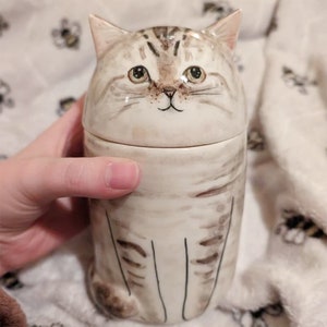 Custom Cat Urn, Personalized Cat Urn with Half Lid Urn, Multi-Purpose, Pet Loss, Pet Memorial Urn, Pet Memorial Gifts