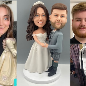 Custom Bobblehead Wedding Cake Topper,Personalized Wedding Cake Bobbleheads, Custom Figurine Wedding Cake Topper,Custom Wedding Bobblehead