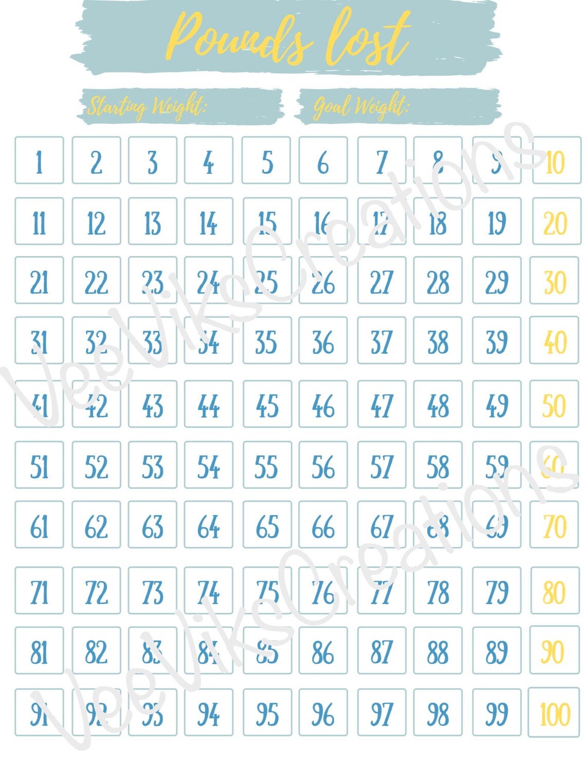 Printable Weight Loss Tracker Pounds Lost Journal Etsy