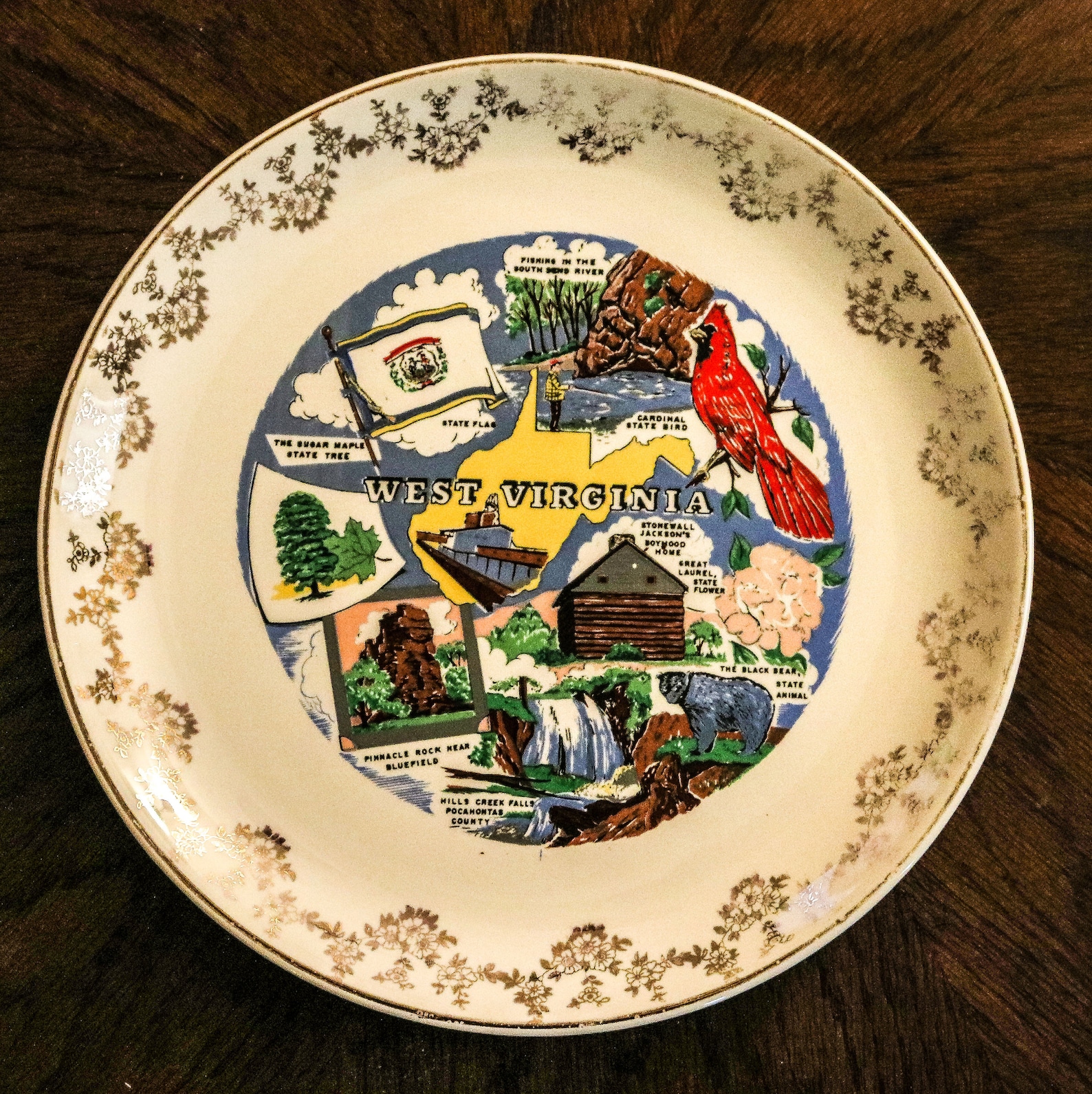 Vintage West Virginia souvenir state plate Etsy