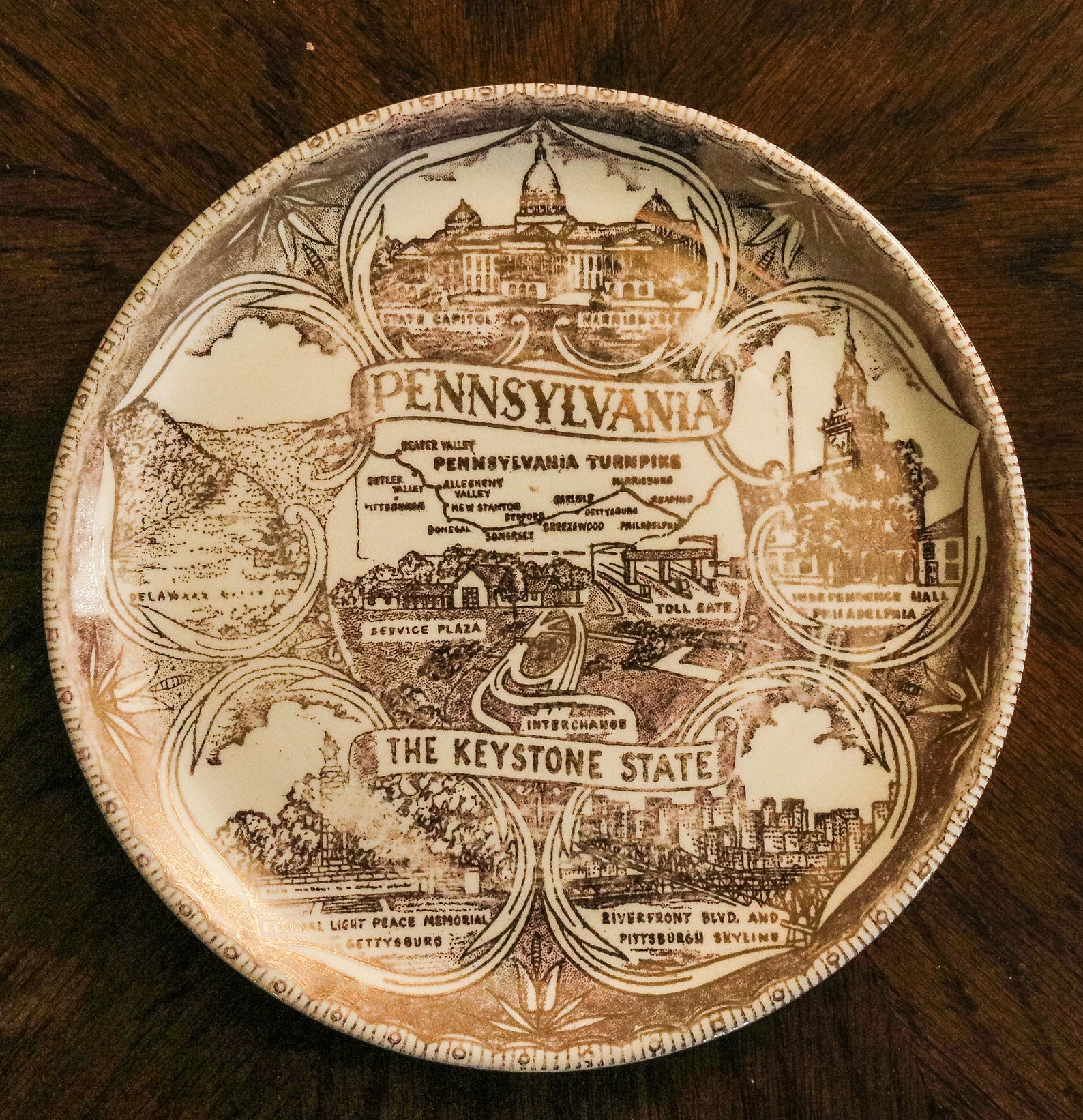 Vintage Pennsylvania State souvenir plate Etsy