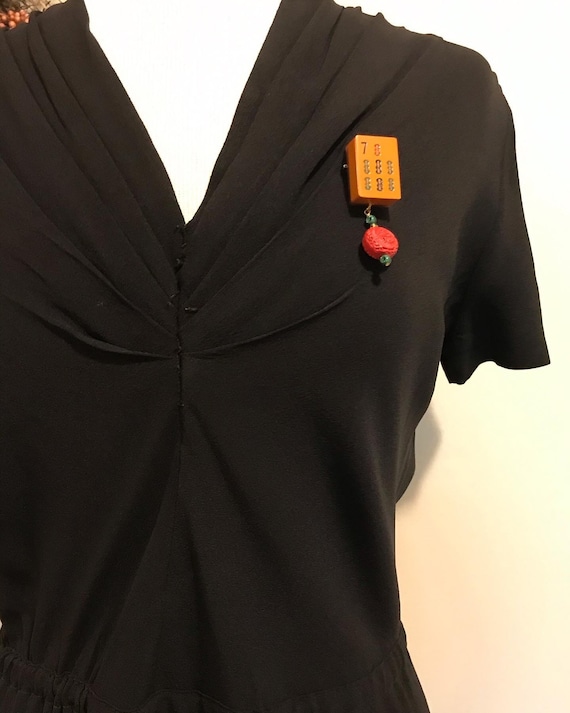1940s Classic Black Dress