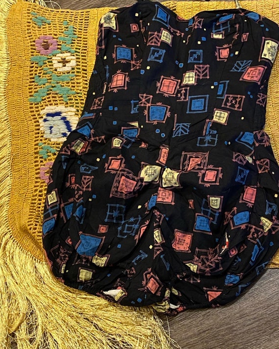 1950s Jantzen Printed Swimsuit with Halter Straps