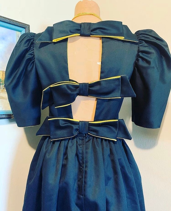 80s Victor Costa Bow Cutout Dress