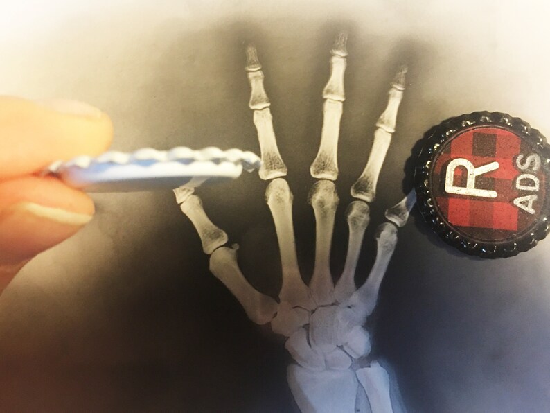 Plaid bottle cap xray marker set with 3 initials Etsy