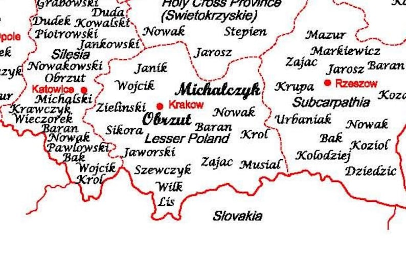 Unique Individual Genealogy Map of Poland Etsy Canada