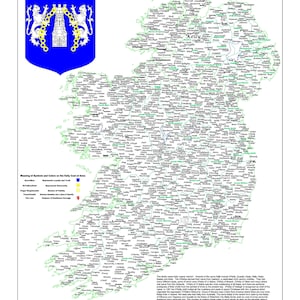 Carte généalogique individuelle unique d'Irlande